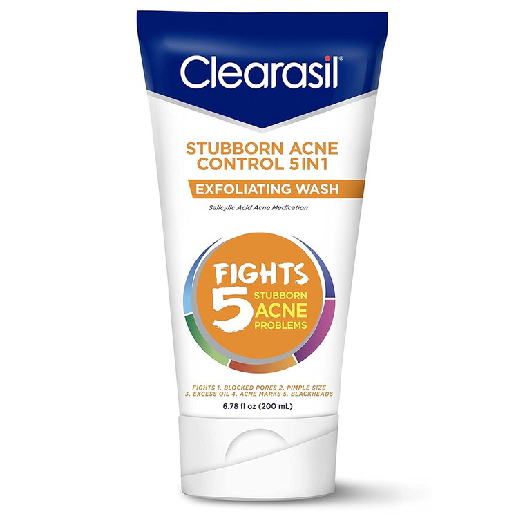 Clearasil Ultra 5-in-1 Exfoliating Acne Medication Face Wash Multi-Action Acne Fighting Formula 6.78Oz (200ml)