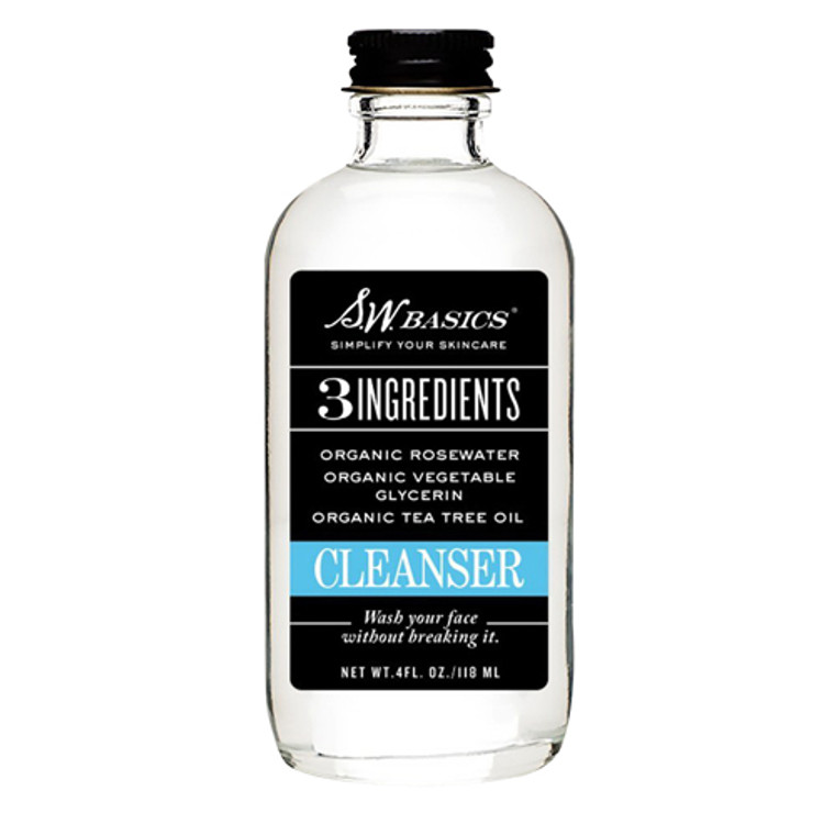 S.W. Basics With Organic Rose Water, Vegetable Glycerin and Tea Tree Oil Skin Cleanser, 4 Oz