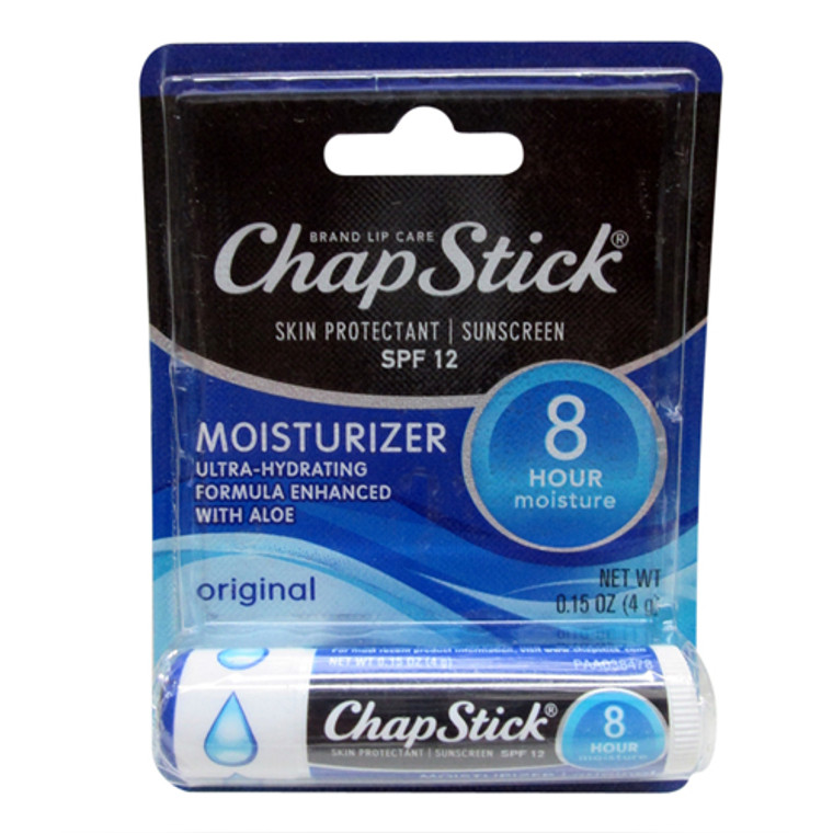 Chapstick Skin Protection Sunscreen SPF 12 Lip Moisturizer, Original, 0.15 Oz