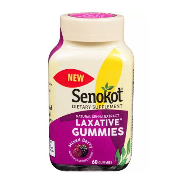 Senokot Senna Natural Laxative Gummies Berry Flavor, 60 Ea