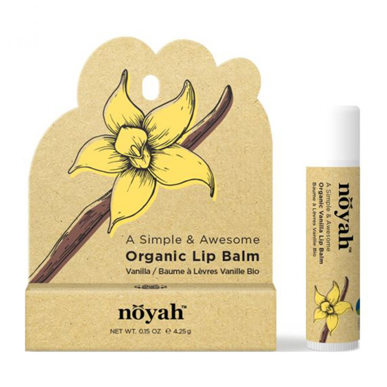 Noyah Organic Vanilla Lip Balm for Moisturizing and Protecting Dry Lips 0.15Oz (4.25g)