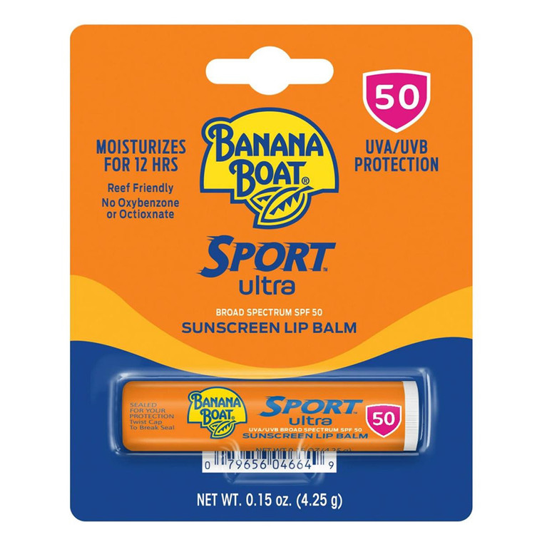 Banana Boat Sport Performance SPF 50 Sunscreen Lip Balm Helps Prevent Sun and Wind Chapped Lips 0.15Oz (4.25g)