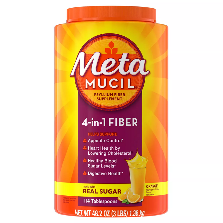 Metamucil Multihealth Fiber Supplement Powder, Smooth Orange - 48.2 Oz