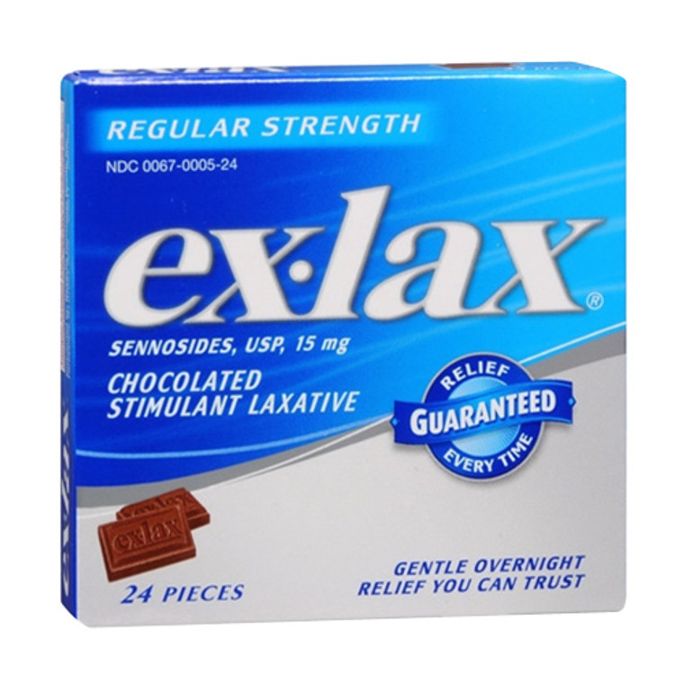 Ex-Lax Regular Strength Chocolated Stimulant Laxative Tablets - 24 Ea