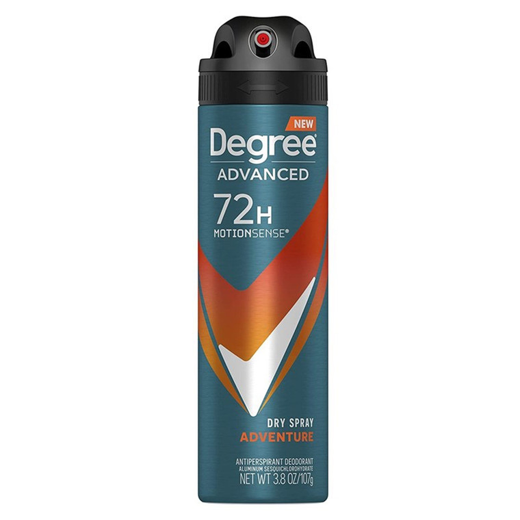 Degree Men Advanced Antiperspirant and Deodorant Adventure Dry Spray Against Odor and Sweat Alcohol Free 3.8Oz (107g)