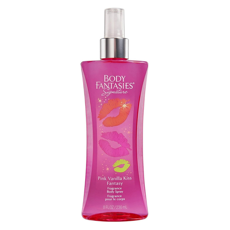 Body Fantasies Signature Pink Vanilla Kiss Fantasy Fragrance Body Spray Sweet Romantic 8Oz (236ml)