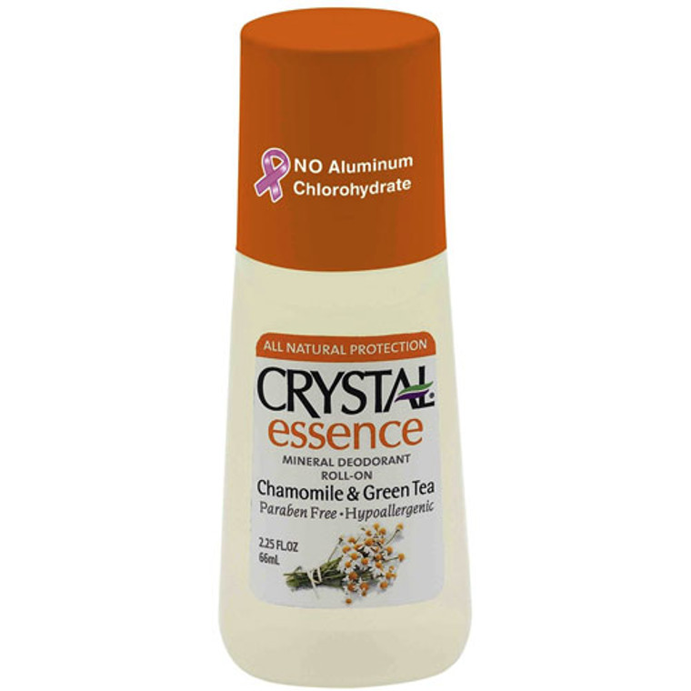 French Transit Crystal Essence Mineral Deodorant Roll On, Chamomile, Green Tea, 2.25 Oz