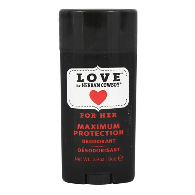 Herban Cowboy Maximum Protection Deodorant, Love For Her - 2.8 Oz