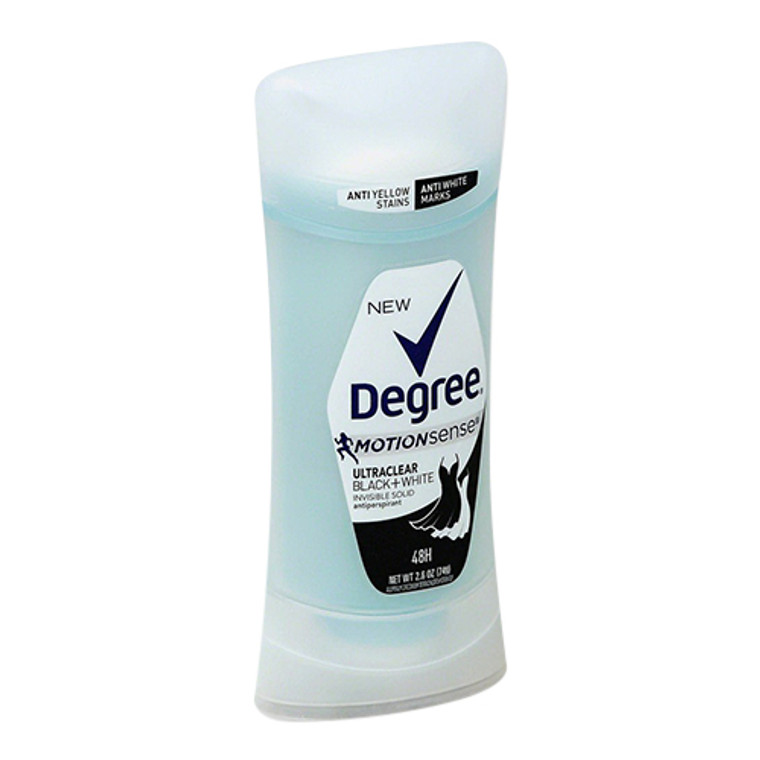 Degree MotionSense UltraClear Black Plus White Antiperspirant Deodorant Stick, 2.6 Oz