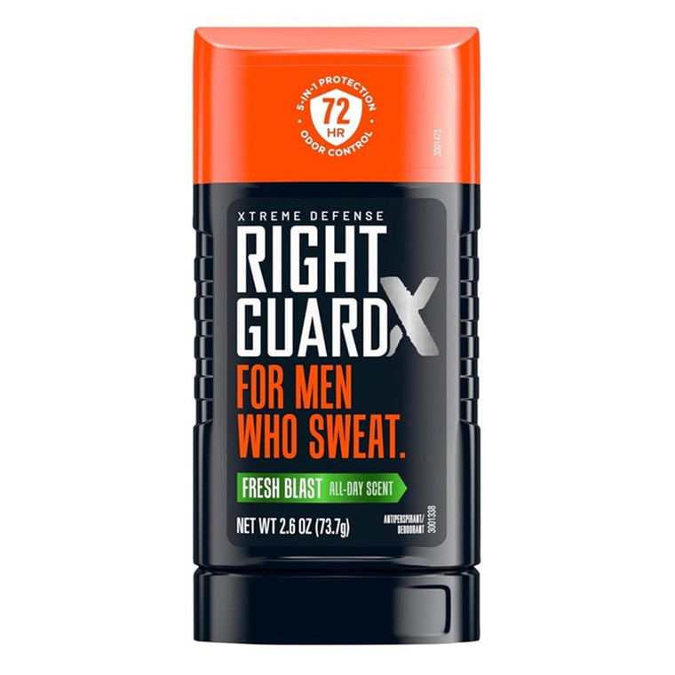 Right Guard Xtreme Defense 5 Anti-Perspirant And Deodorant, Fresh Blast, 2.6 Oz