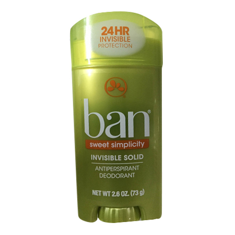 Ban Invisible Solid Anti-Perspirant And Deodorant, Sweet Simplicity - 2.6 Oz