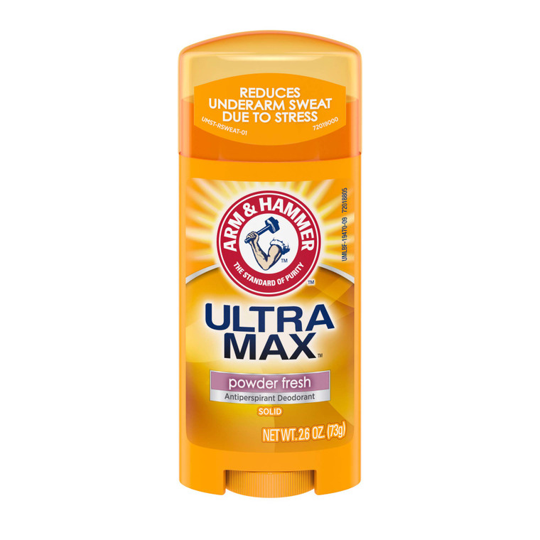 Arm & Hammer Ultramax Deodorant Antiperspirant Invisible Solid, Powder Fresh, 2.6 Oz