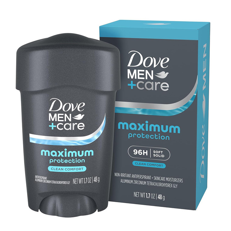 Dove Men Plus Care Clinical Protection Antiperspirant Clean Comfort Soft Solid All Day Sweat and Odor Protection 1.7Oz (48g)