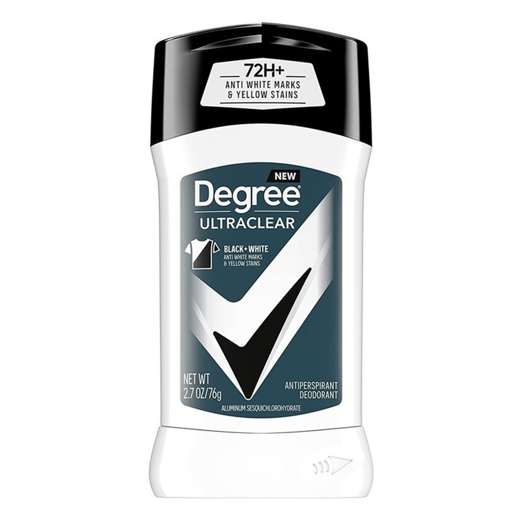 Degree Men UltraClear Black Plus White Antiperspirant and Deodorant Sweat and Odor Protection Stick 2.7Oz (76g)