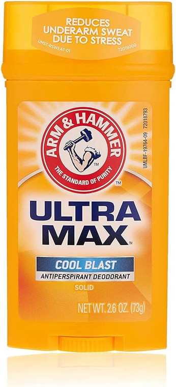 Arm & Hammer Ultramax Anti-Perspirant And Deodorant Wide Stick, Cool Blast, 2.6 Oz