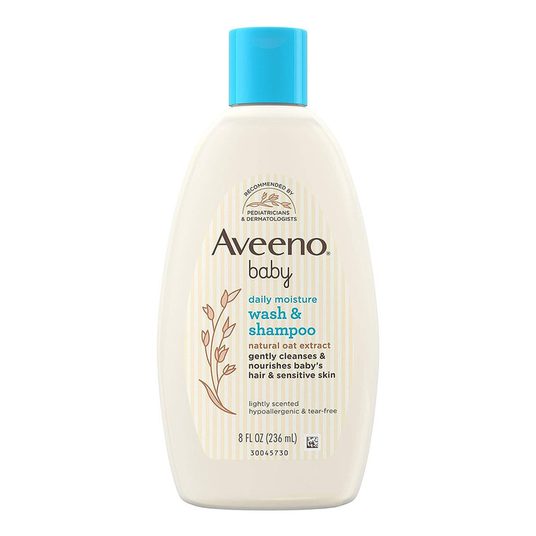 Aveeno Baby Wash And Shampoo With Natural Oat Formula, Lightly Scented, 8 Oz
