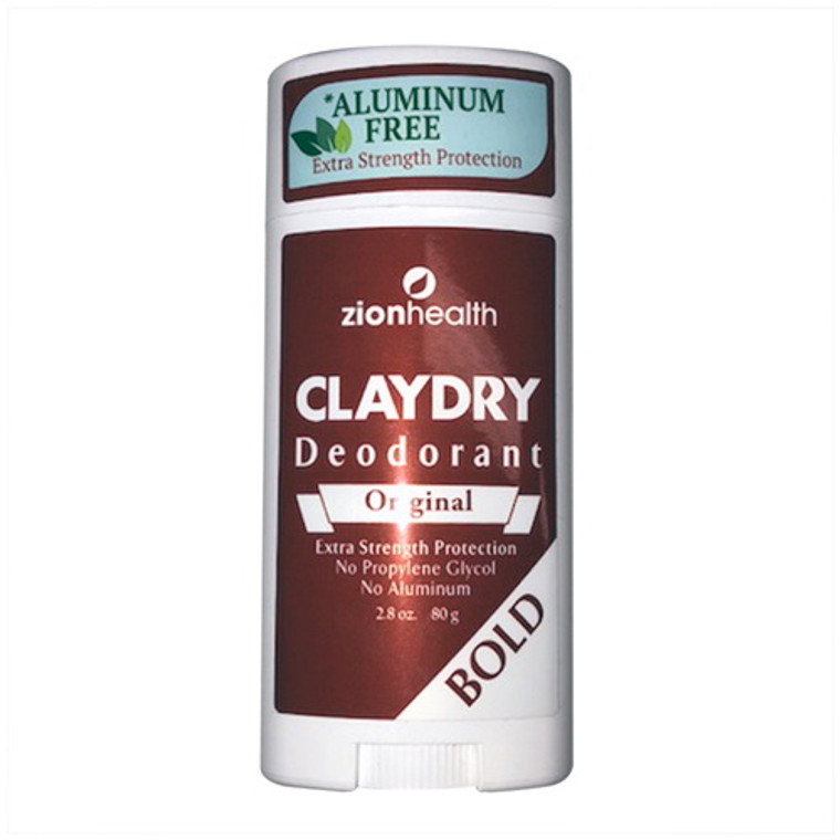 Zionhealth Clay Deodorant Original Extra Strength Protection, Bold, 2.5 oz