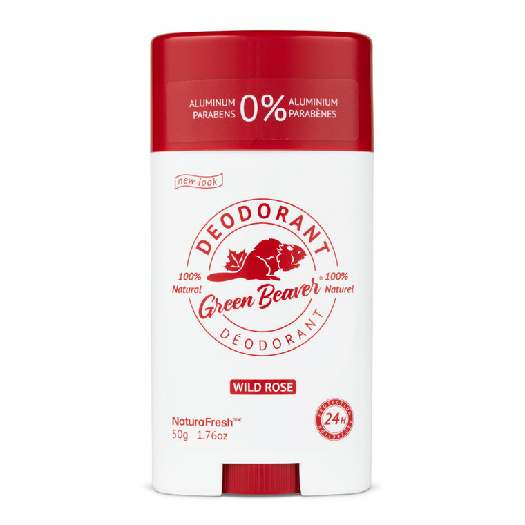 The Green Beaver Company 24 Hour protection and Aluminum Free Wild Rose Natural Deodorant Stick, 1.76 Oz