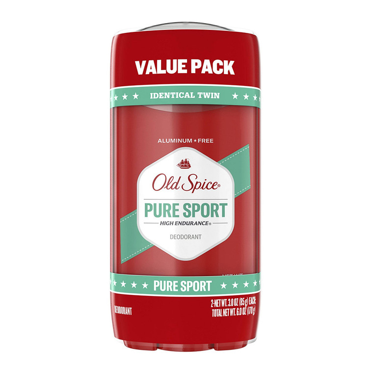 Old Spice High Endurance Pure Sport Deodorant, Twin Pack, 2 X 3 Oz