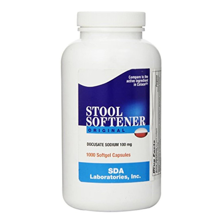 SDA Supplements Docusate Sodium 100 Mg Softgels 1000Ea