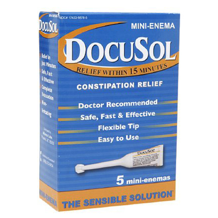 Docusol Constipation Relief Sensible Solution, Mini Enemas - 5 Ea