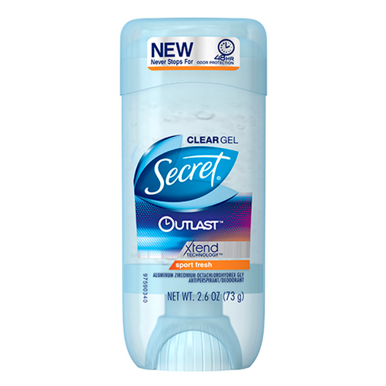 Secret Outlast Clear Gel Antiperspirant Deodorant For Women Sport Fresh, 2.6 Oz