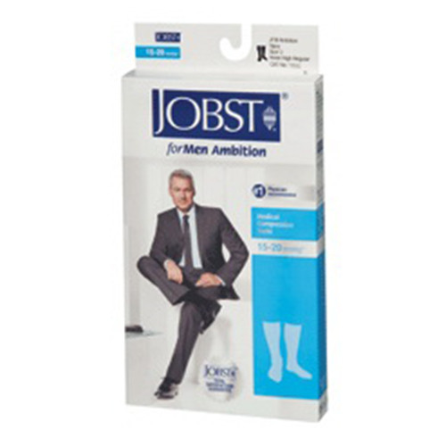 Jobst For Men Ambition 15-20 Mmhg Knee High, Black, Size 3 Reg- 1 Pair
