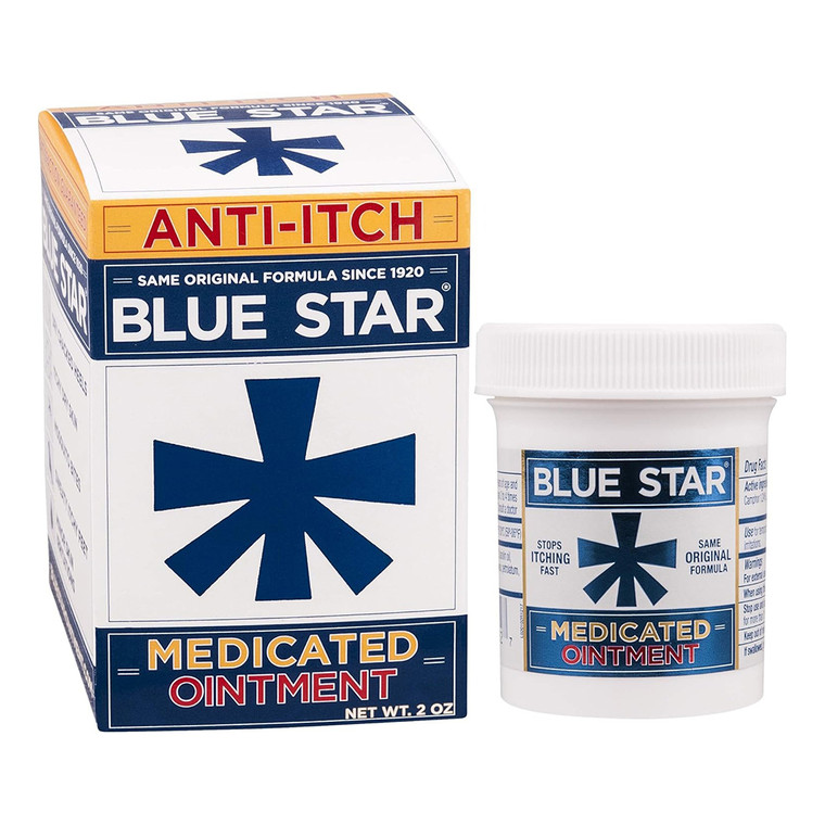 Blue Star Anti-Itch Medicated Ointment Soothing Relief 2Oz