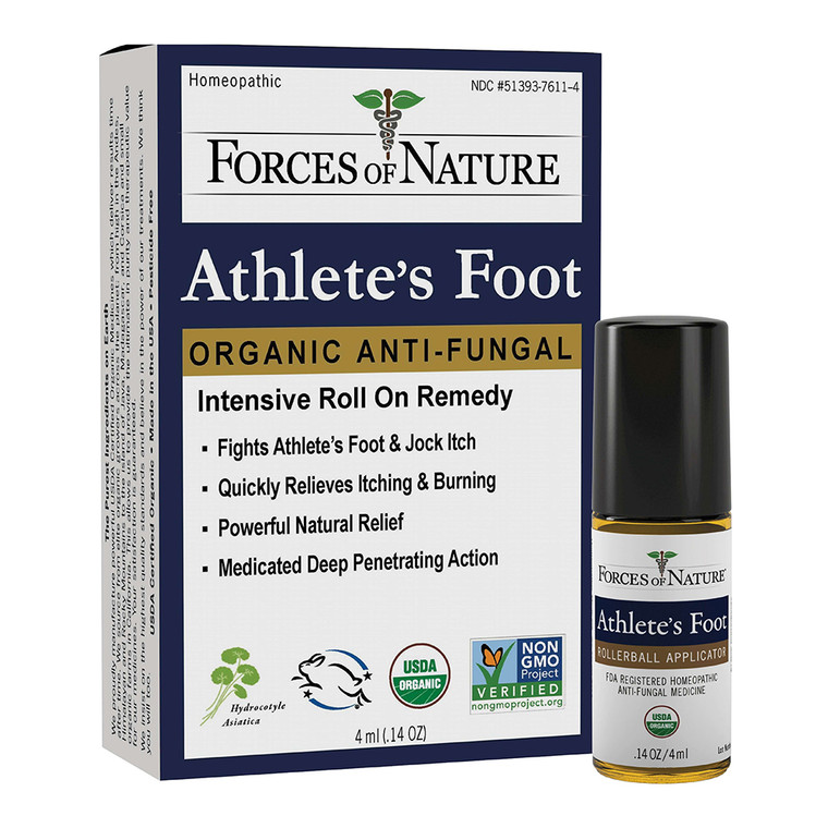 Forces of Nature Athletes Foot Control Rollerball for Relief of Itching Burning and Fungal Skin Infection 0.14Oz (4ml)