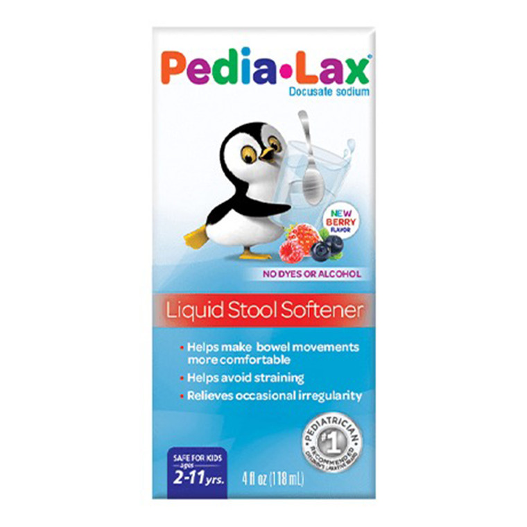 Fleet Kids Pedia Lax Oral Docusate Sodium Liquid Stool Softener for Relief of Occasional Constipation 4Oz (118ml)