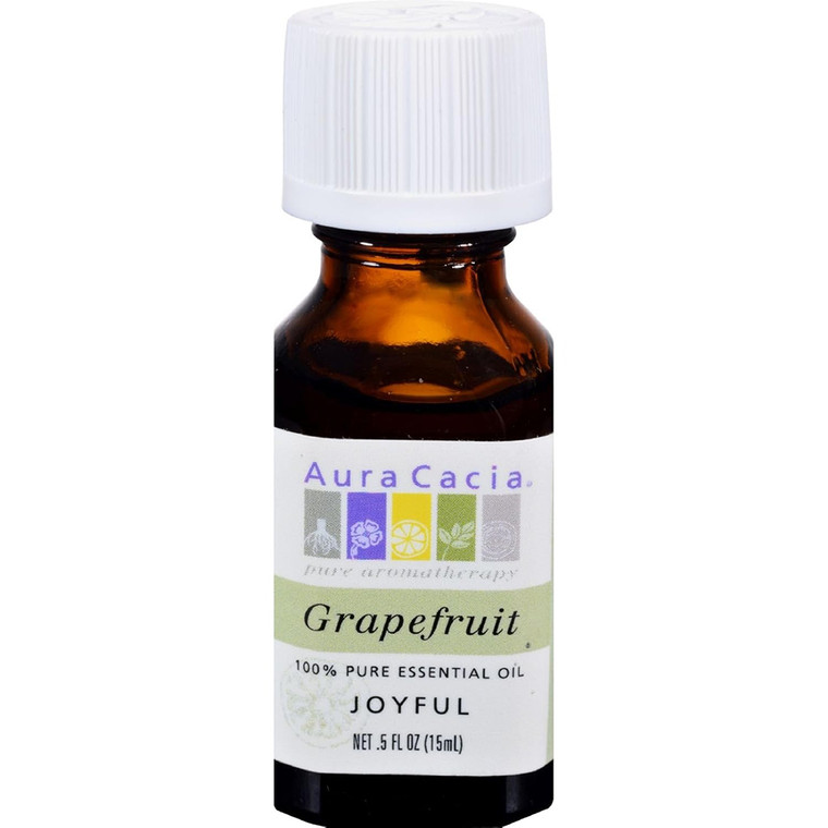 Aura Cacia Joyful Essential Oil Grapefruit Uplifting and Refreshing Aromatherapy Formula 0.5Oz (15ml)