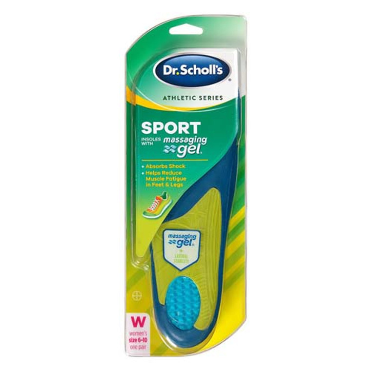 Dr. Scholls Athletic Series Sport Insoles With Massaging Gel For Women, Size 6-10, 1 Pair