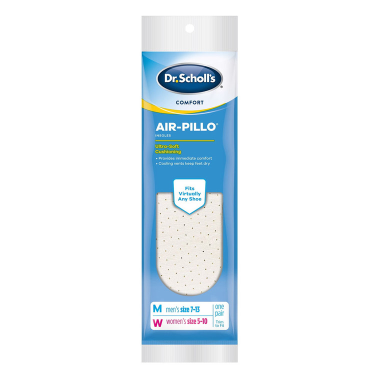 Dr. Scholls Comfort Air-Pillo Insoles, Ultra Soft Cushioning, M Size 7-13, W Size 5-10 1 Pair