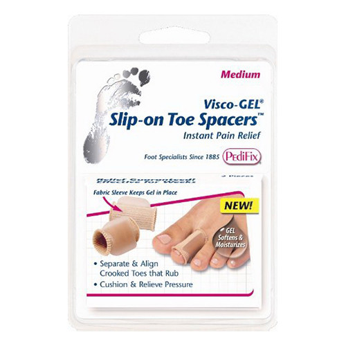 Pedifix Visco-Gel Slip-On Toe Instant Pain Relief Spacers, Large, 2 ea