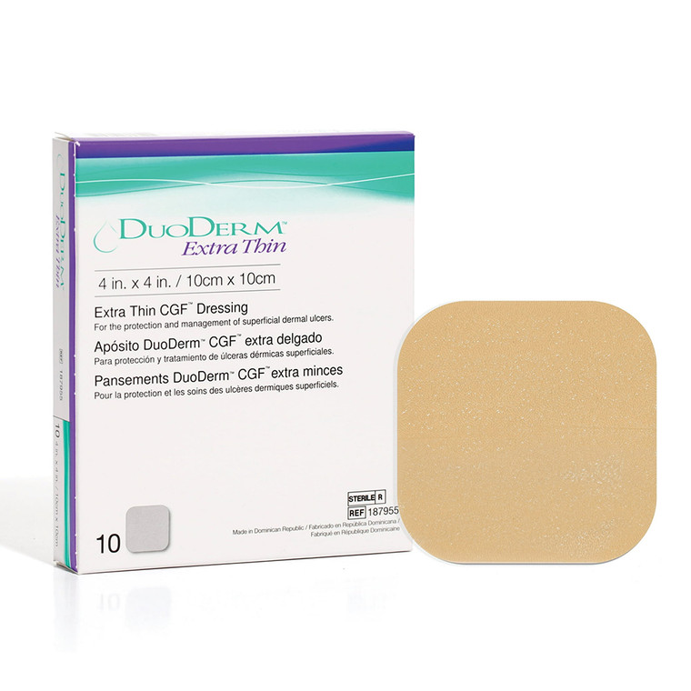 Duoderm Cgf Extra Thin Dressing 4 Inches X 4 Inches - 10 Per Pack