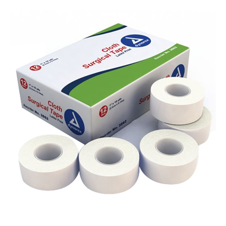 Dynarex Cloth Surgical Tape - 1 Inches X 10 Yds, (Box Of 12 Rl)