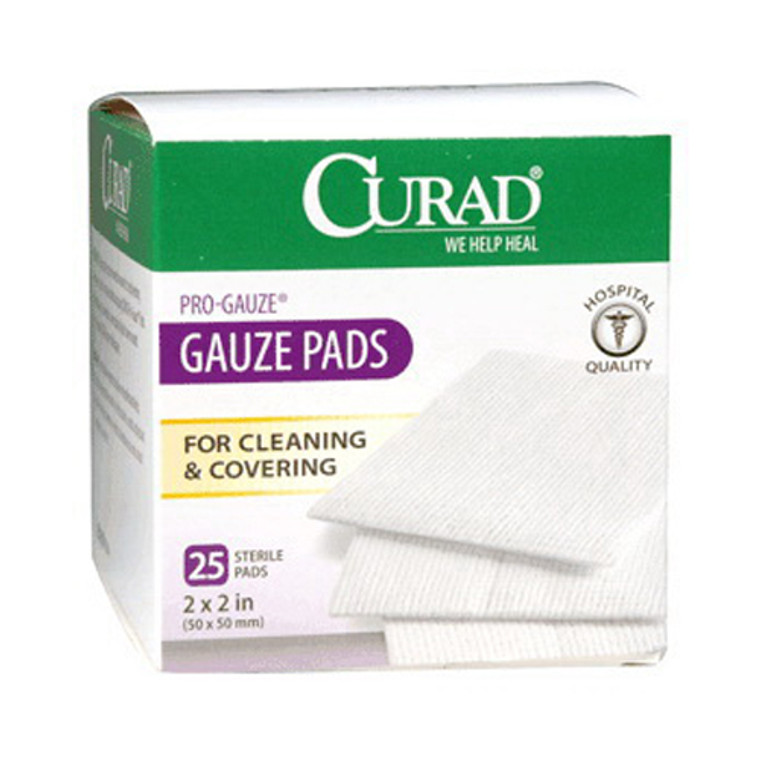 Curad Pro Gauze Pads, 2 X 2 Inches - 25 Ea