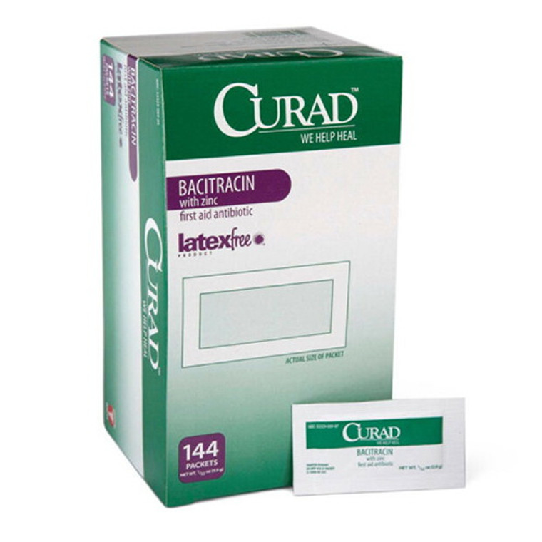 Medline Curad Bacitracin with Zinc Ointment Packet, 144 Ea