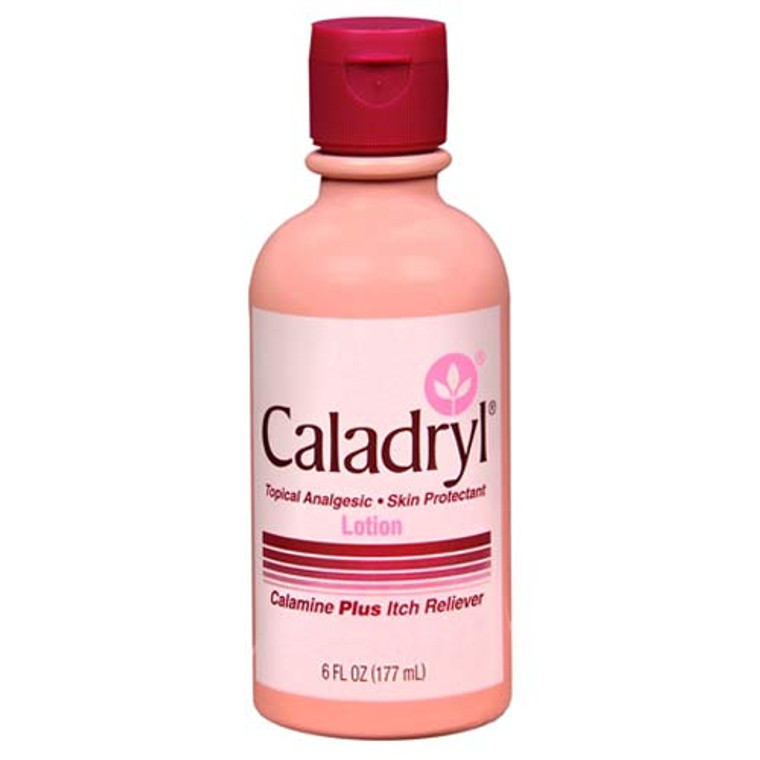 Caladryl Topical Skin Protectant Calamine Plus Itch Reliever Lotion, Pink - 6 Oz