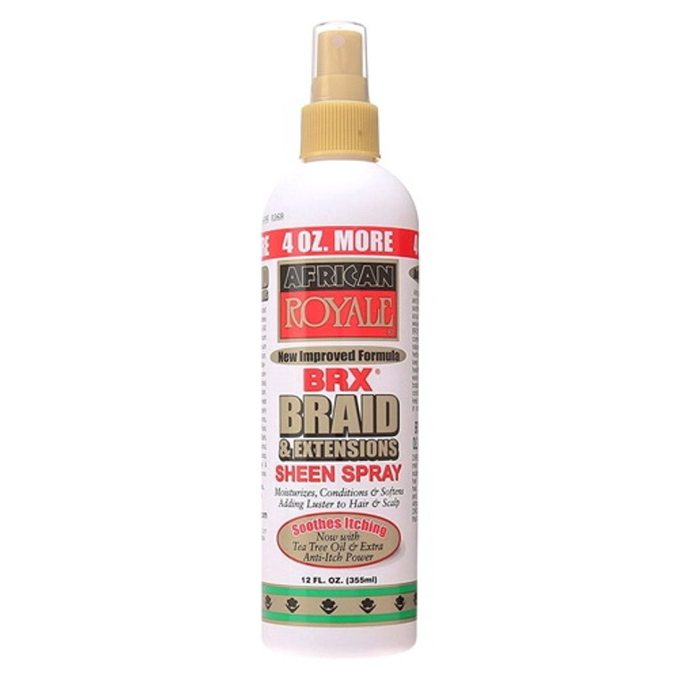 African Royale BRX Braid and Extensions Sheen Spray for Moisturizing Conditioning and Shine Enhancement 12Oz (355ml)