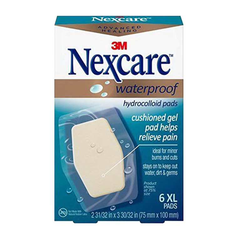 3M Nexcare Advanced Healing Waterproof Hydrocolloid Pads XL, Bandages, 6 Ea