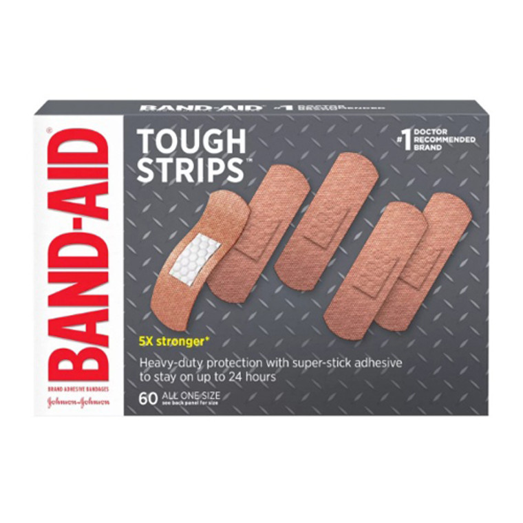 Band-Aid Adhesive Bandages Tough Strips - 60 Ea