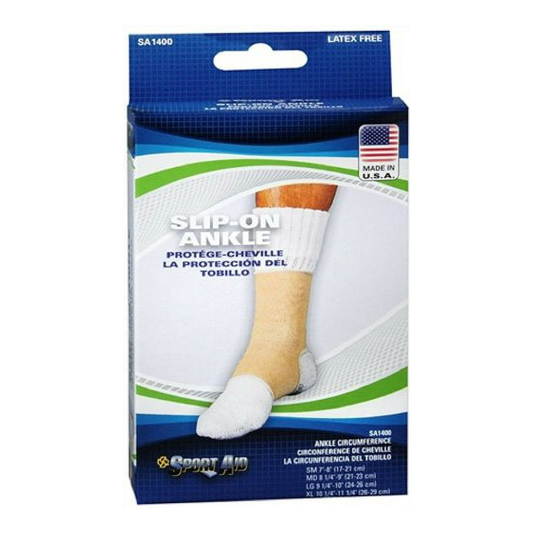 Sportaid Elastic Slip On Ankle Brace, Beige, Large Of Size: 9.25-10 Inch, #Sa1400Lg - 1 Ea