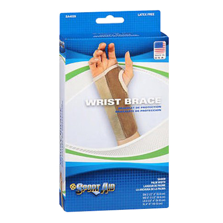 Sport Aid Wrist Brace Palm Stay, Beige, Right, Large 3 1/2-4" Size, 1 Ea