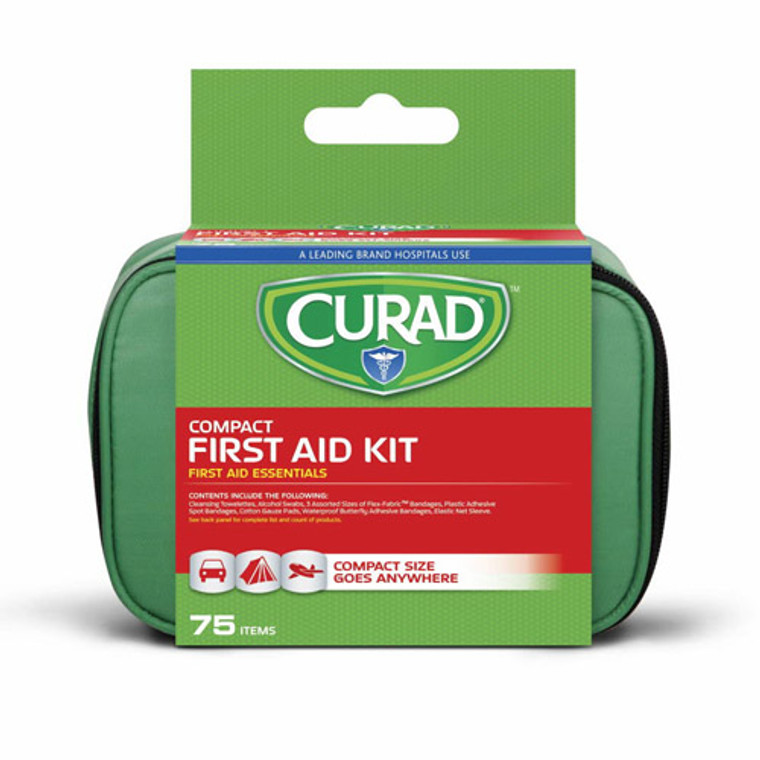 Curad Compact First Aid Kit, Travel Size - 75 Pieces