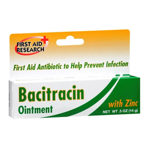Bacitracin Zinc First Aid Antibiotic Ointment Tube Prevent Infection Minor Cuts Scrapes and Burns 0.5Oz (14g)