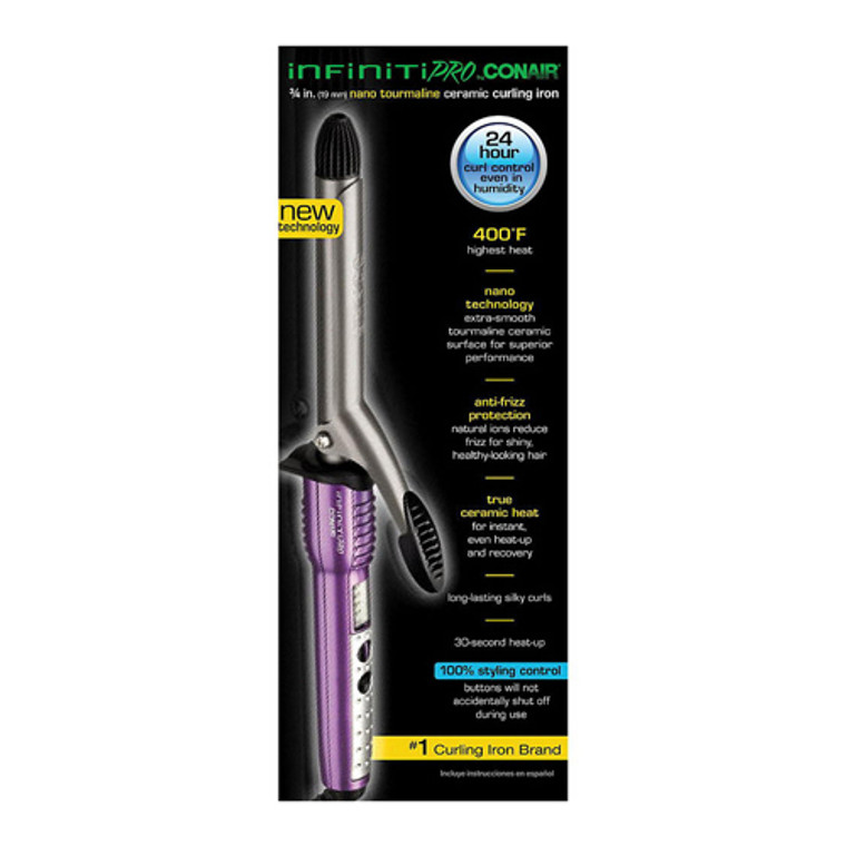 Conair 3/4 Inch Nano Tourmaline Ceramic Curling Iron Hair Styling Tool, 1 Ea