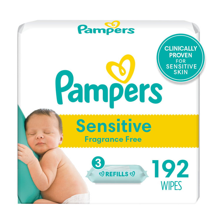 Pampers Stages Baby Sensitive Wipes Refill With Cotton, 192 Ct