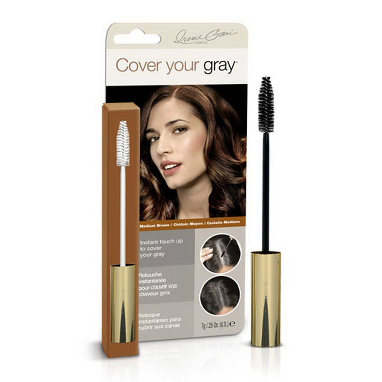 Cover Your Gray Brush In Wand Medium Brown for Instant Gray Hair Touch Up 0.25Oz (7g)