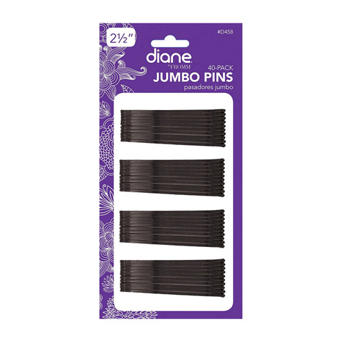 Diane Jumbo Pins Black Carded, 40 Ea